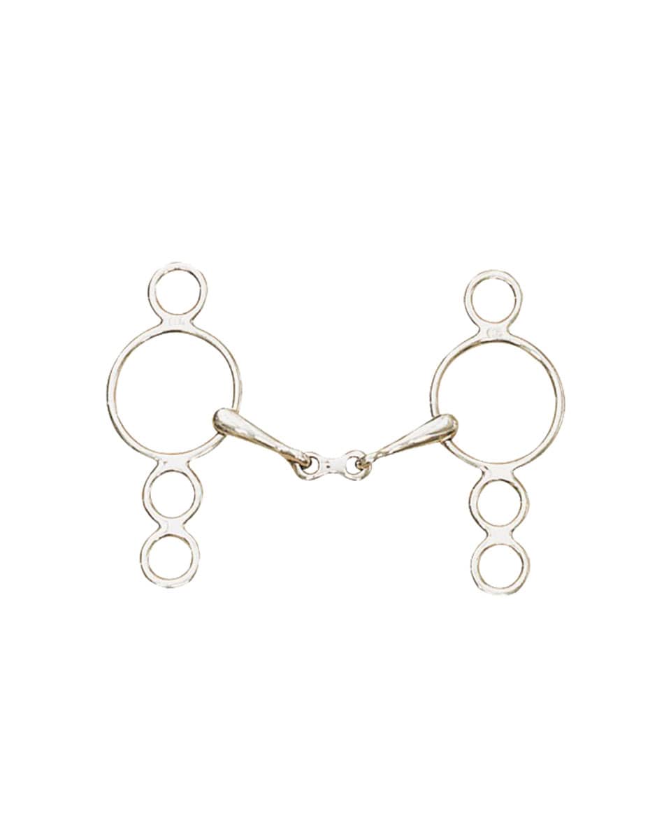 Centaur Stainless Steel French Mouth 3 Ring Gag Bit