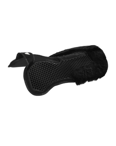 Black Acavallo Withers Free Hexagonal Gel Pad with Memory Foam & Back Sheepskin Edge