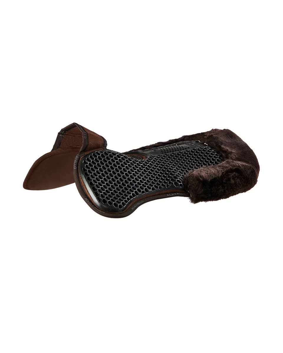 Brown Acavallo Withers Free Hexagonal Gel Pad with Memory Foam & Back Sheepskin Edge