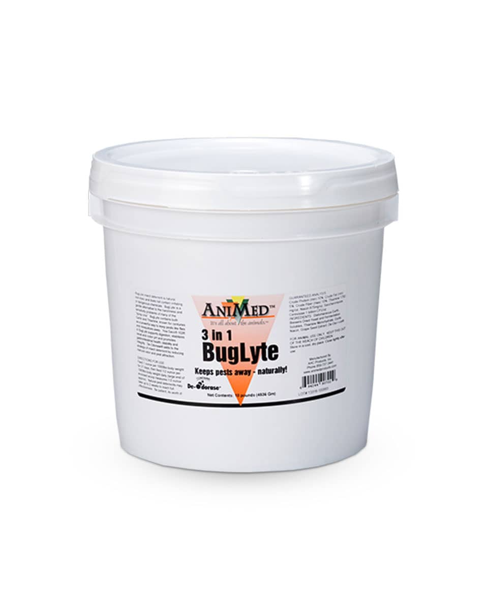 Animed 3-in-1 Buglyte feed-through fly supplement for horses 10 lbs