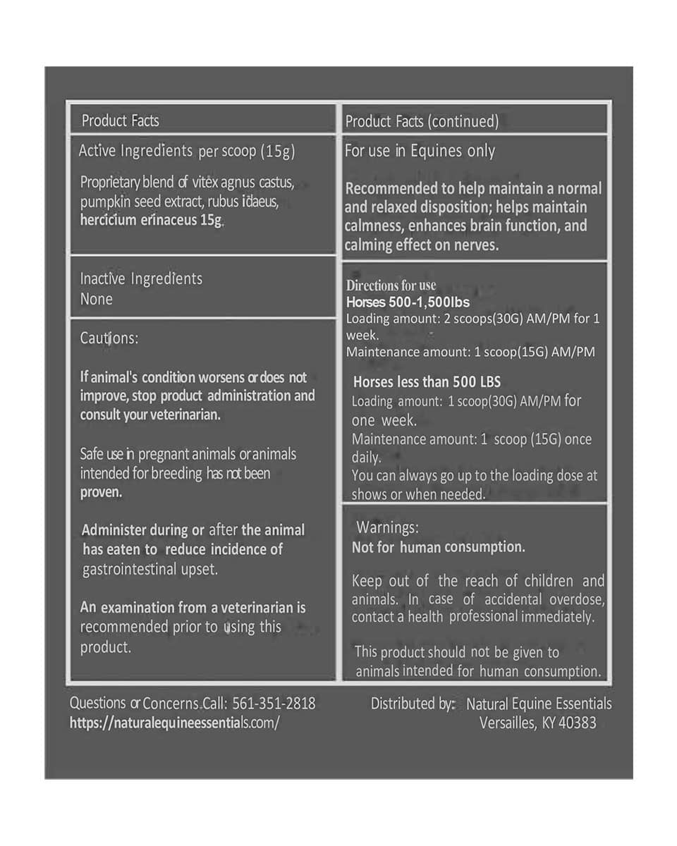Natural Equine Essentials Balancer Plus Label