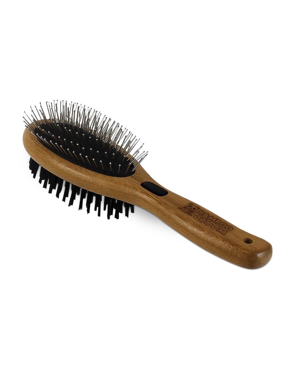 Bamboo Groom Combo Brush with Bristles & Pins