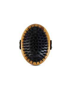 Bamboo Groom Curry Brush with Rubber Bristles