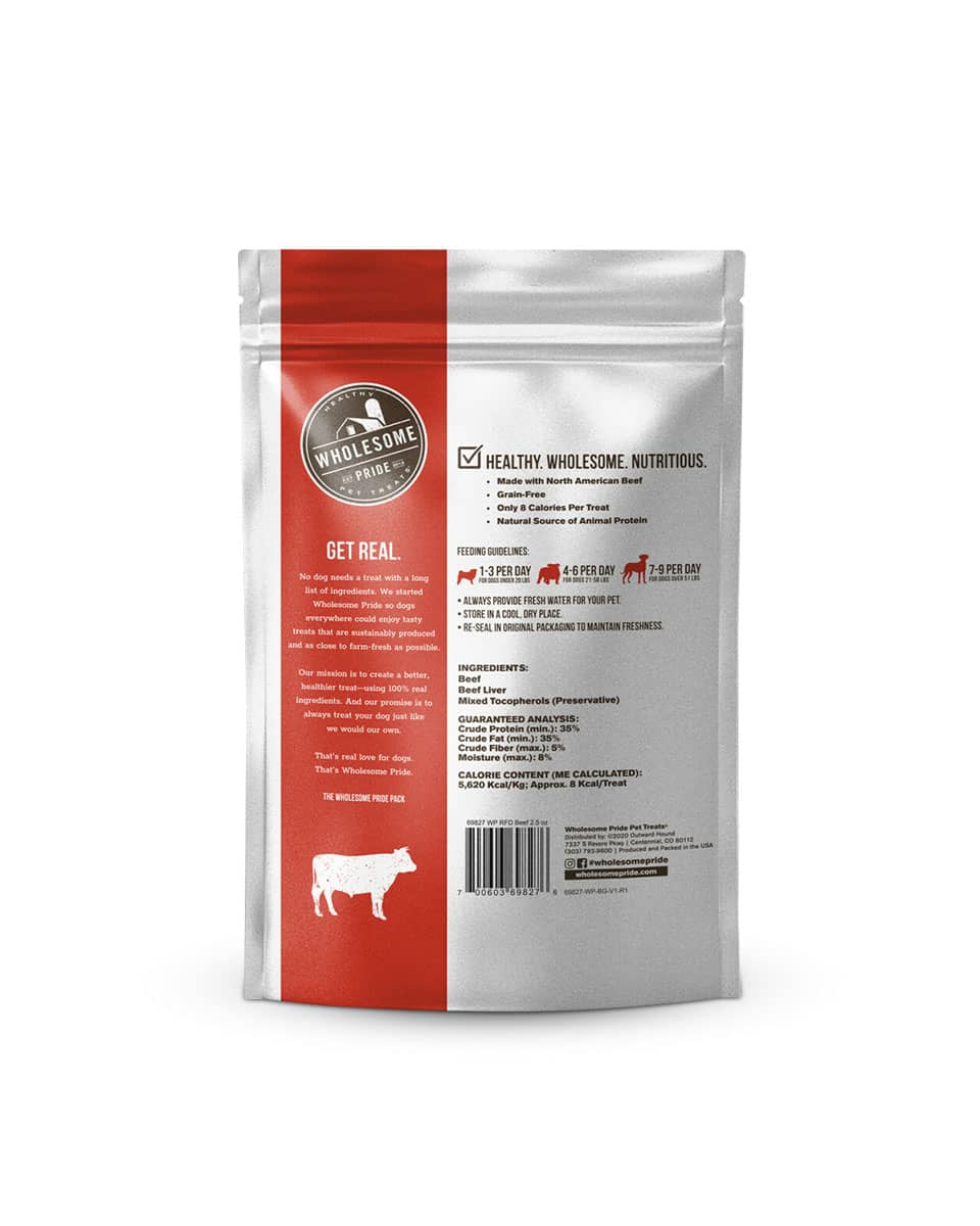 Wholesome Pride Raw Freeze-Dried Beef & Liver Dog Treats