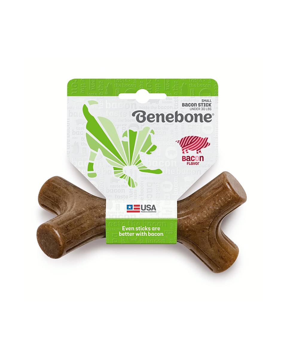 Benebone Bacon Stick durable dog fetch toy