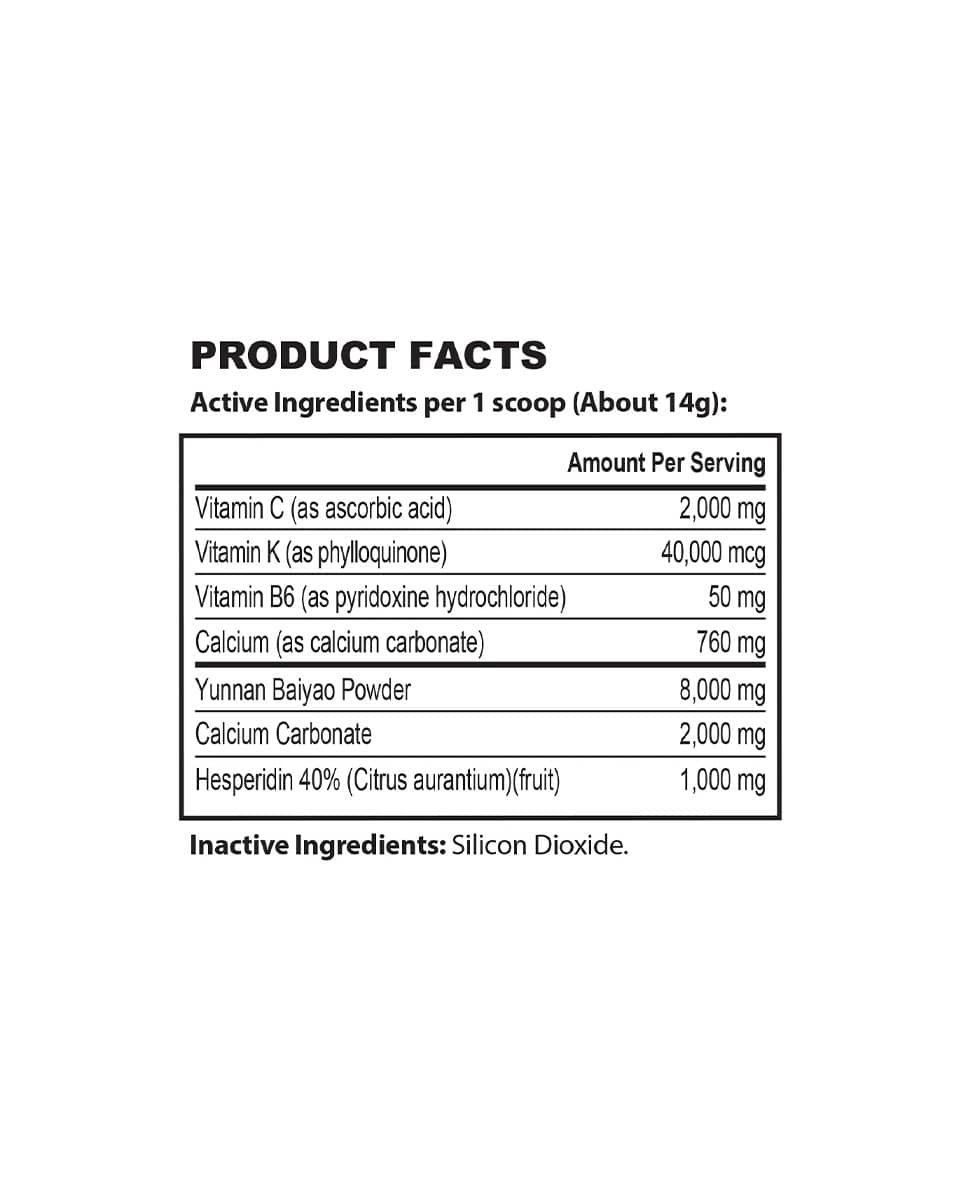 BRL Bleedershield Powder Ingredients