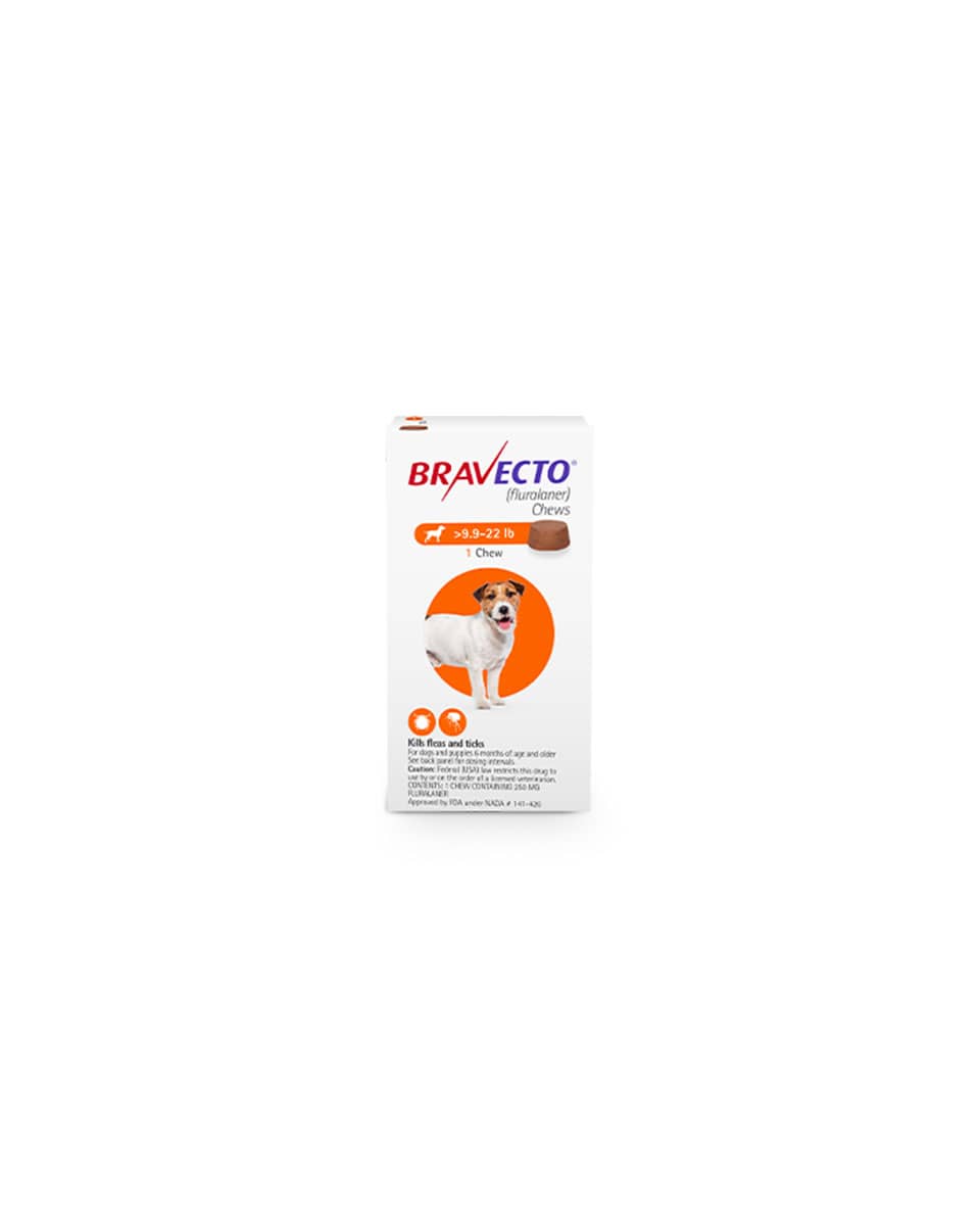 Bravecto for Dogs 9.9-22lb - single chew for flea and tick prevention
