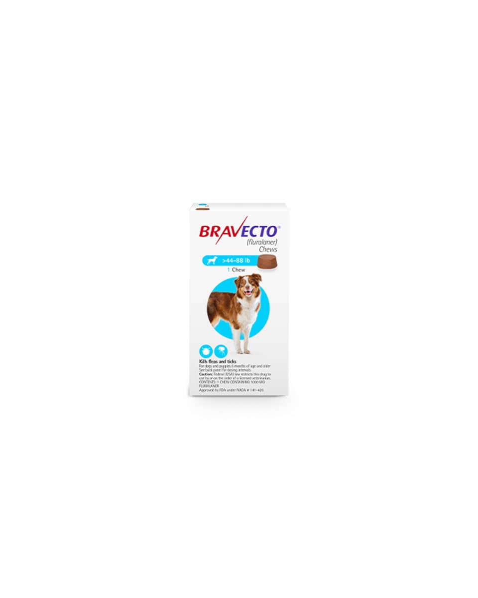 Bravecto for Dogs 44-88lb - single chew for flea and tick prevention