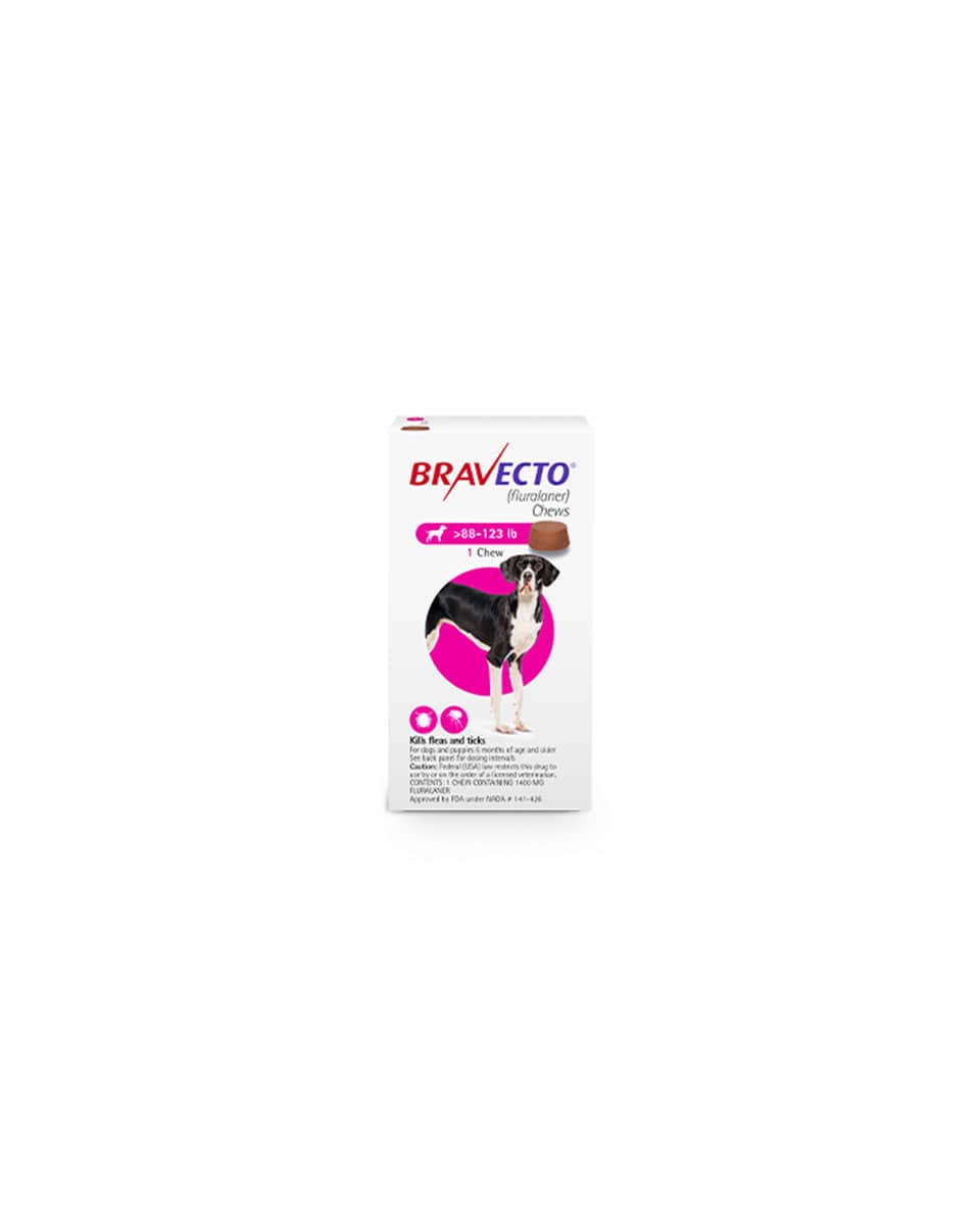 Bravecto for Dogs 88-123lb - single chew for flea and tick prevention