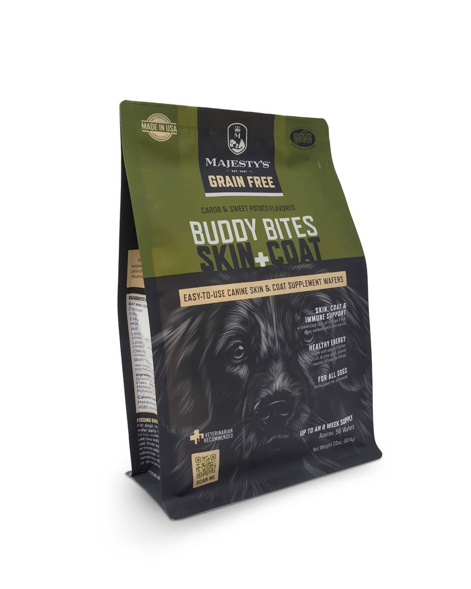 Majesty's Buddy Bites Skin + Coat Grain-Free Wafers Supplement for Dogs