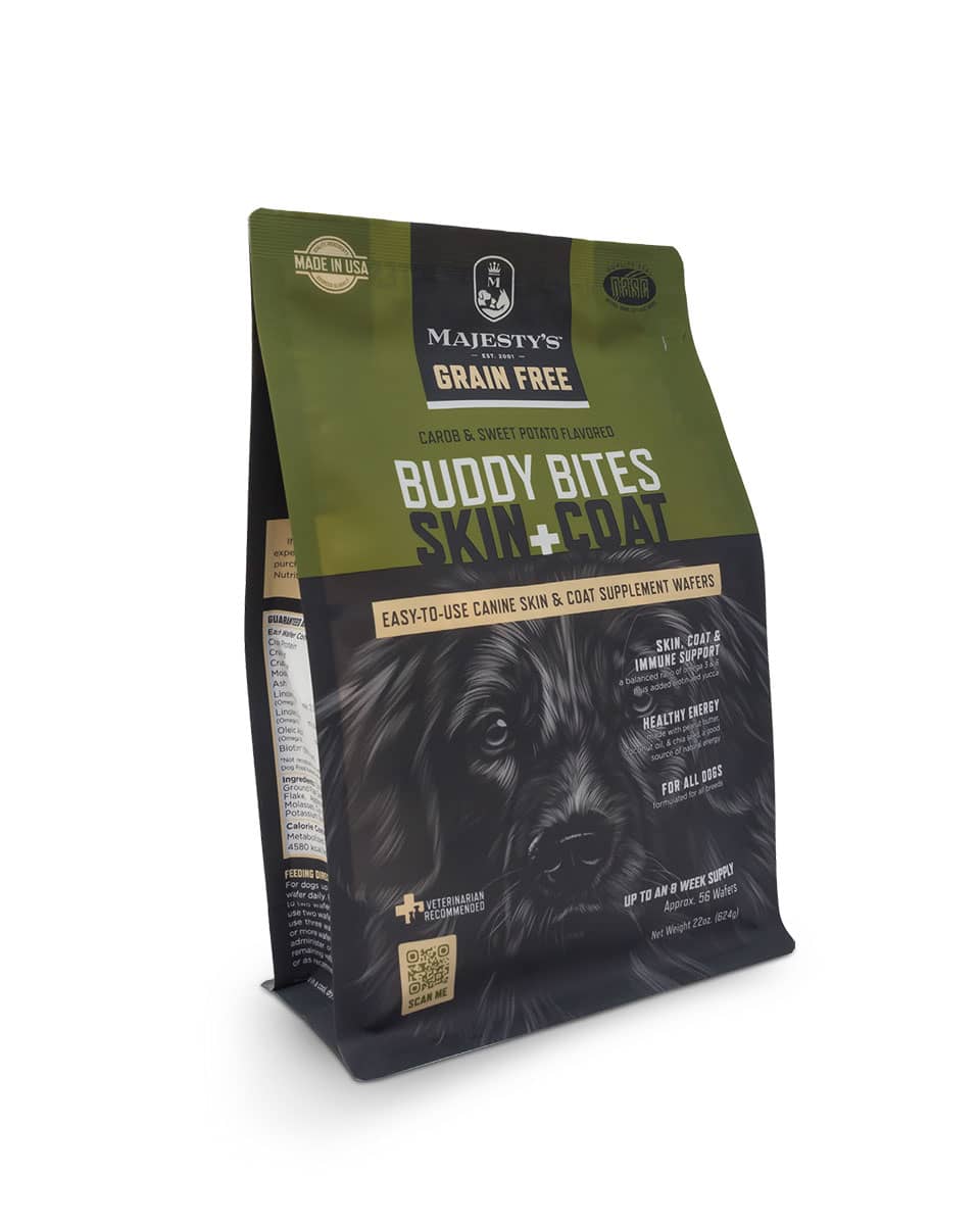 Majesty's Buddy Bites Skin + Coat Grain-Free Wafers Supplement for Dogs 