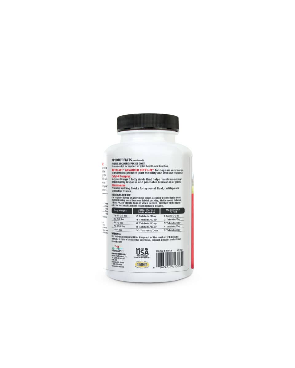 Advanced Cetyl M Joint Action Formula for Dogs NutriVet FarmVet