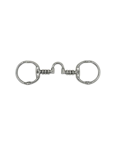 Stainless Steel Cherry Roller Fixed Gag with Low Correction Port Bit by Jake Adams Equestrian