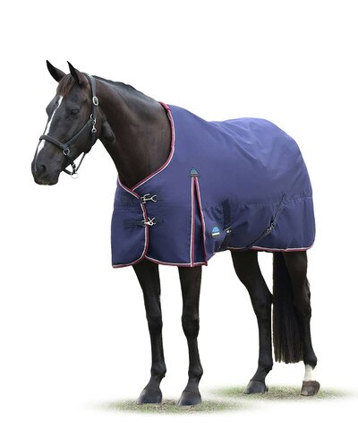 WeatherBeeta ComFiTec Essential Standard Neck 360g Heavy Turnout - Navy/Burgandy
