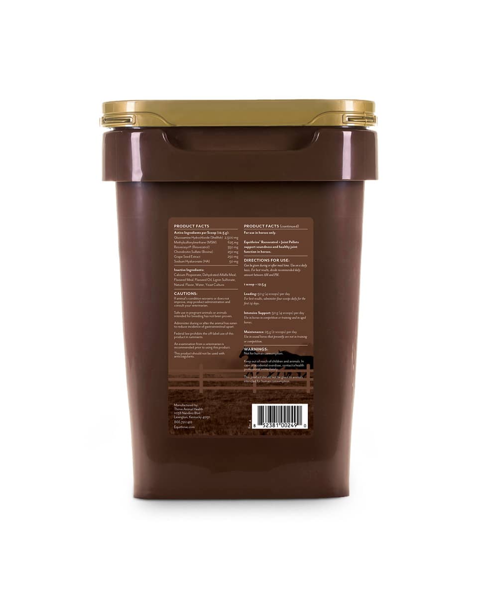 Equithrive Resveratrol + Joint Pellets Label