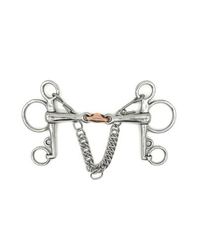 Double Jointed Copper Elliptical Pelham Bit by Jake Adams Equestrian