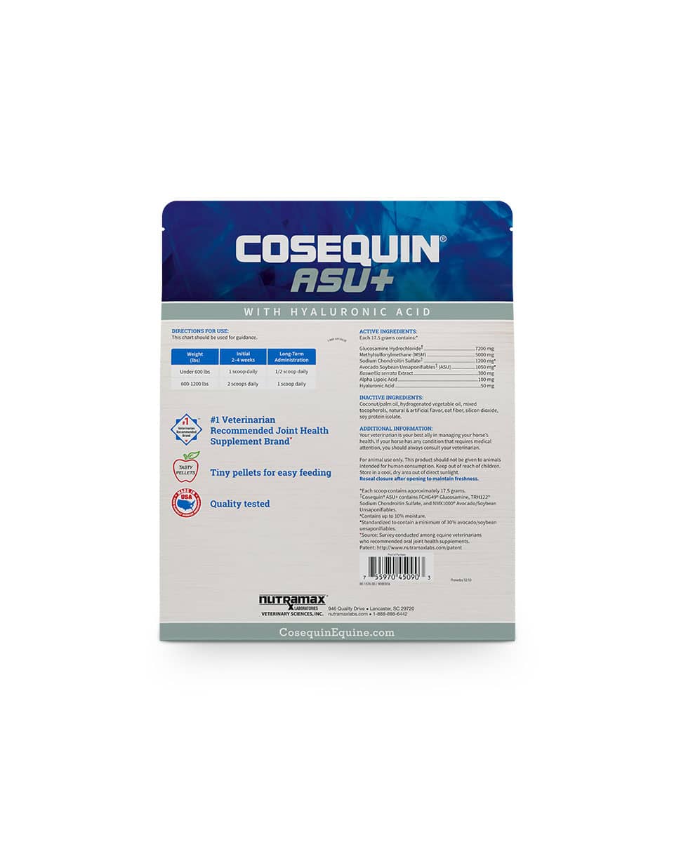 Cosequin ASU Plus Pellets Back Label