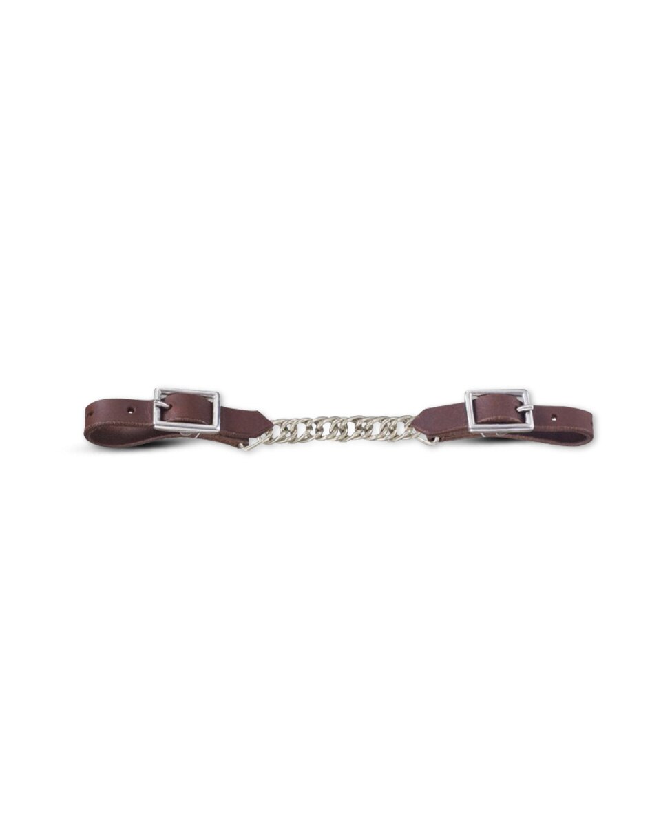 Flat Curb Chain with Leather Ends from Tough-1