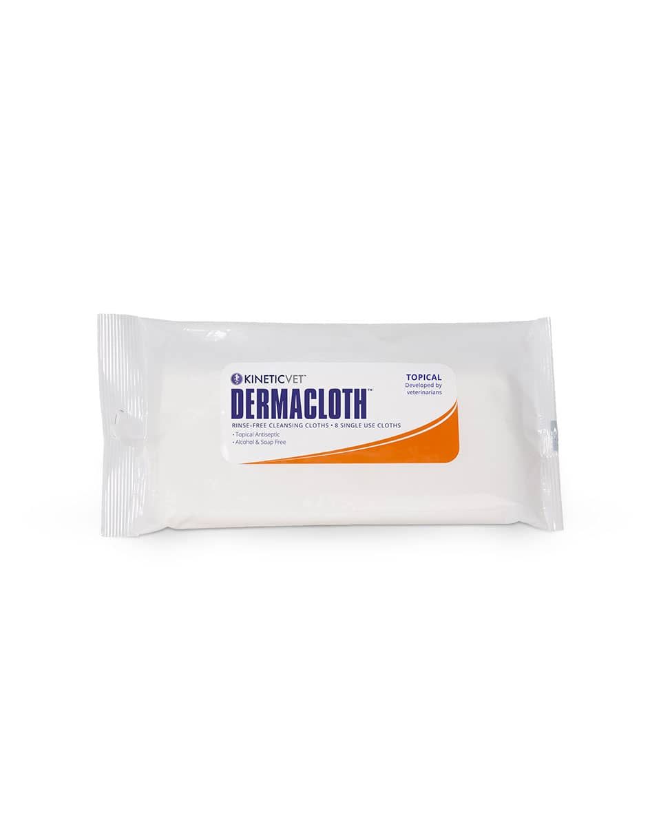 Dermacloth cleansing wipes for horses, dogs and cats by Kinetic Vet