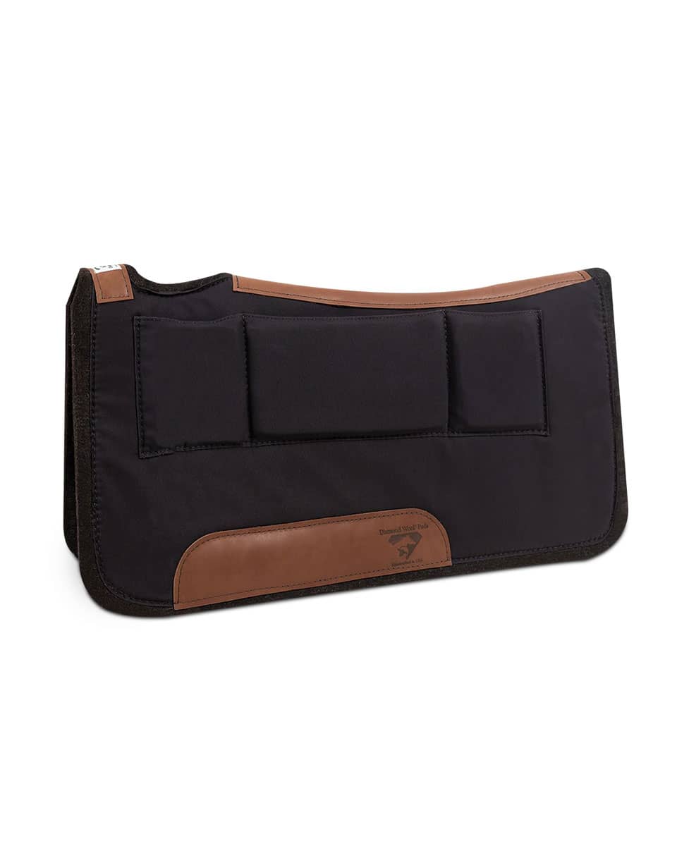Diamond Wool Contoured Relief Black Saddle Pad