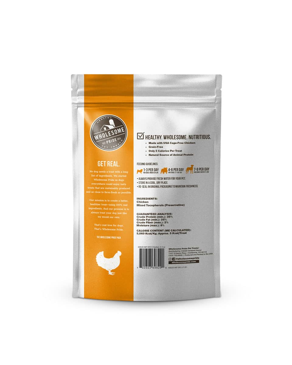 Wholesome Pride Raw Freeze-Dried Chicken Dog Treats