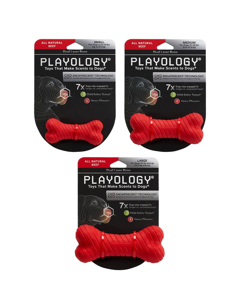 Playology Dual Layer Bone dog toy