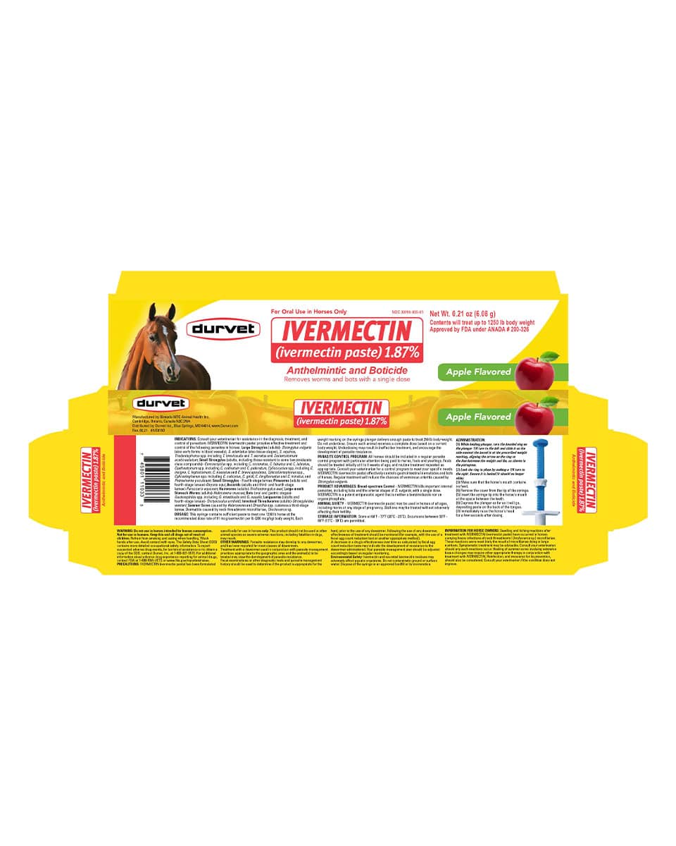 Durvet Ivermectin Paste 1.87% for deworming horses