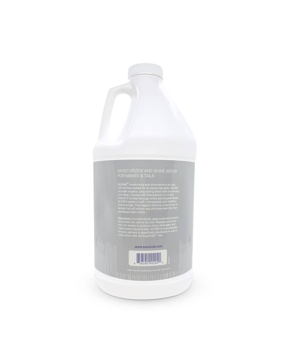EquiFuse Gleam Moisturizer + Shine Serum 64oz label