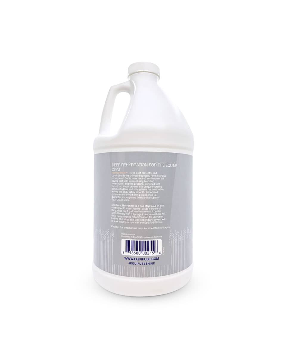 EquiFuse Rehydrinse Coat Protector + Conditioner 64oz label