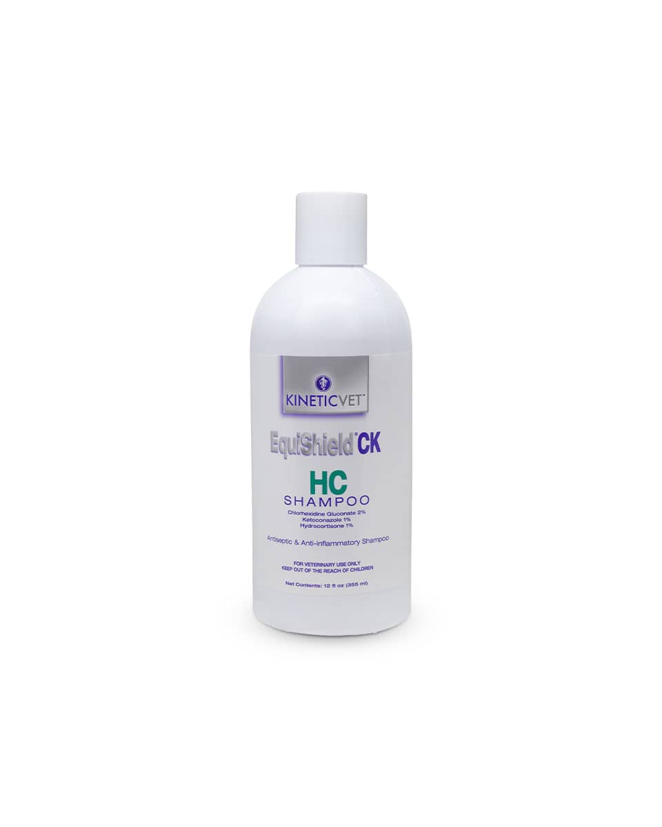 EquiShield CK HC by Kinetic is a medicated shampoo to help treat topical dermatitis in horses, dogs and cats