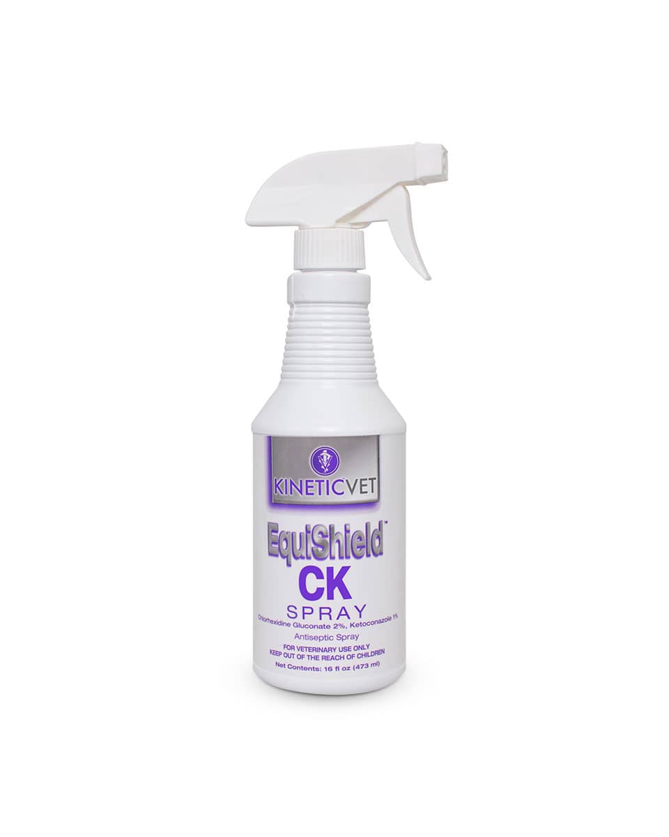 EquiShield CK Spray by Kinetic Vet topical antiseptic spray for minor cuts and abrasions on horses, dogs and cats