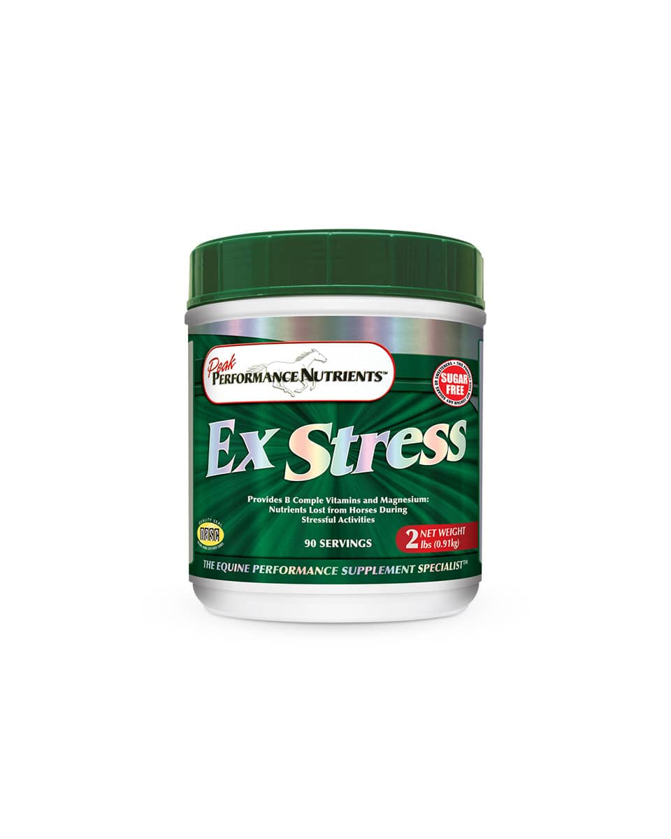 Ex-Stress Powder calming supplement for horses made by Peak Performance Nutrients