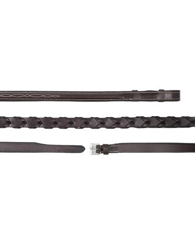 Jake Adams Equestrian Raised Fancy Stitched Leather Laced Reins Matrix
