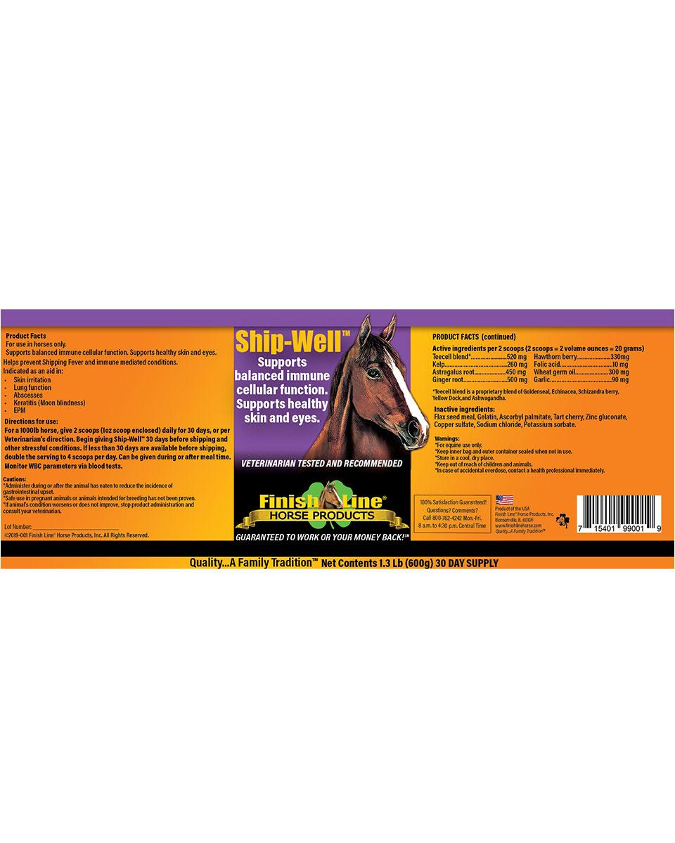 Ship-Well immune support supplement for horses by Finish Line