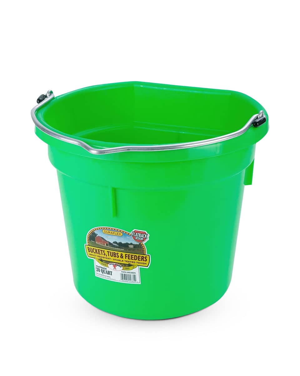 Flat Back Water Bucket- 20qt Lime Green