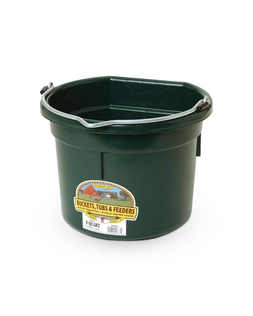 Flat Back Utility Bucket- 8qt green
