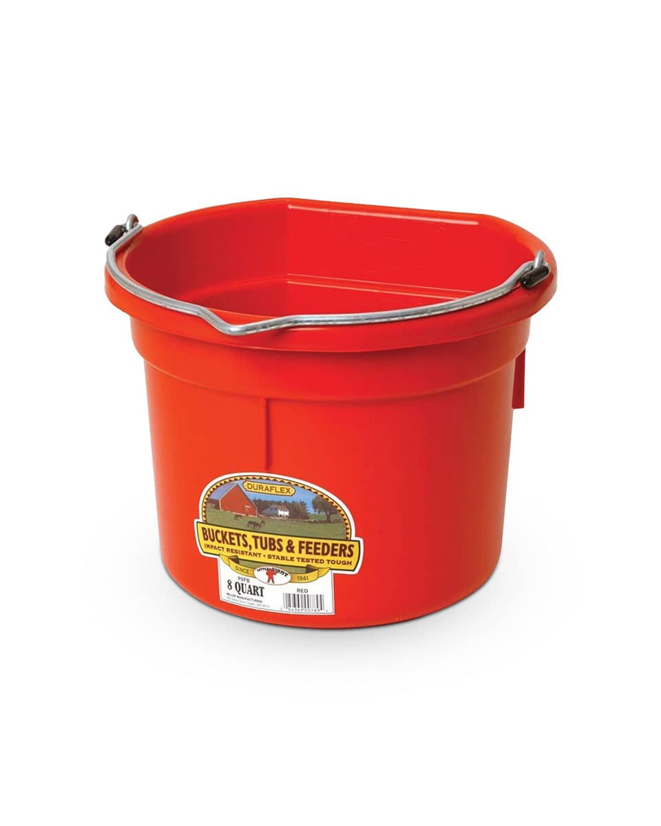 Flat Back Utility Bucket- 8qt Red