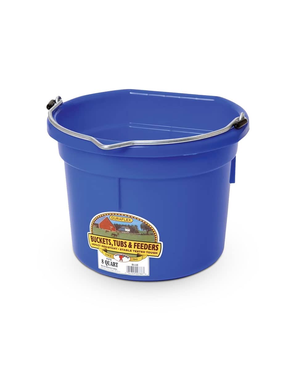 Flat Back Utility Bucket- 8qt Blue