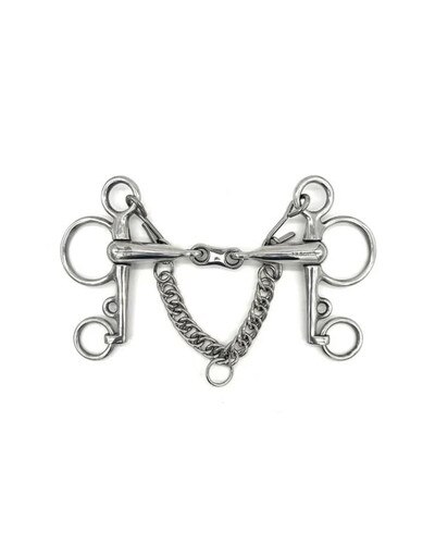 Hollow Mouth with French Link Pelham Bit by Jake Adams Equestrian