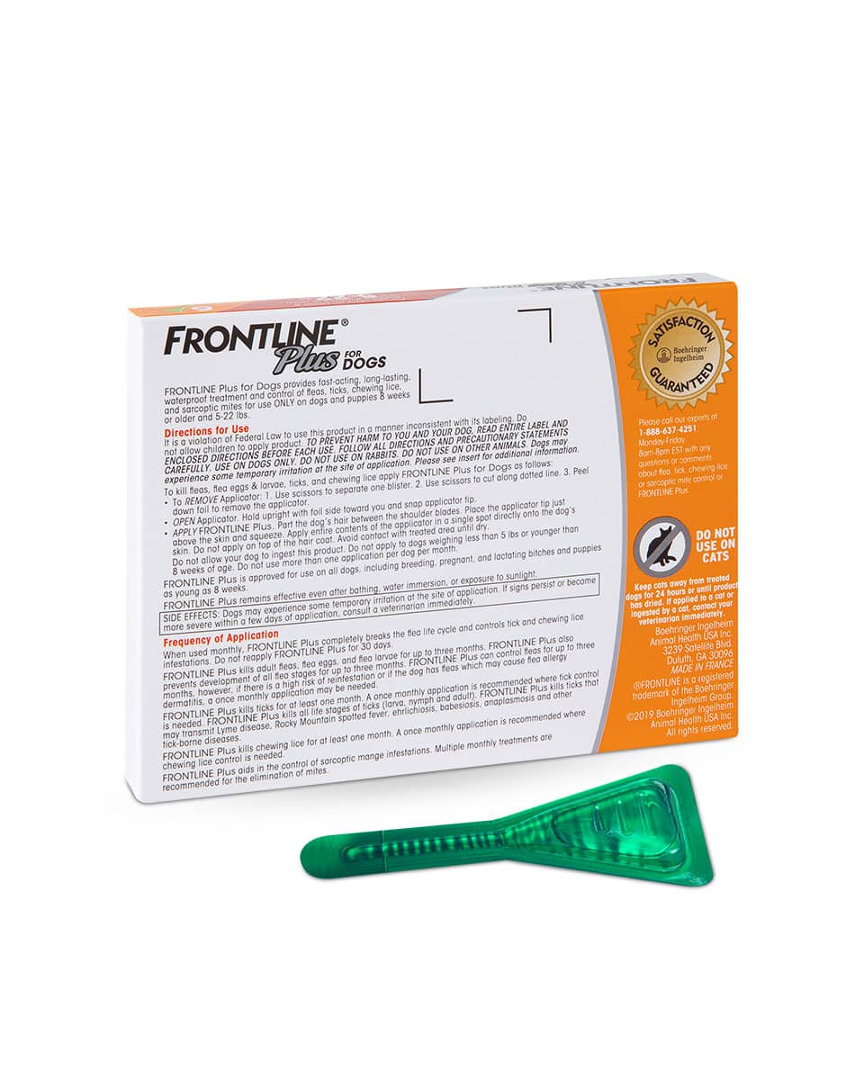 Frontline Plus - 6 Dose flea & tick control for dogs