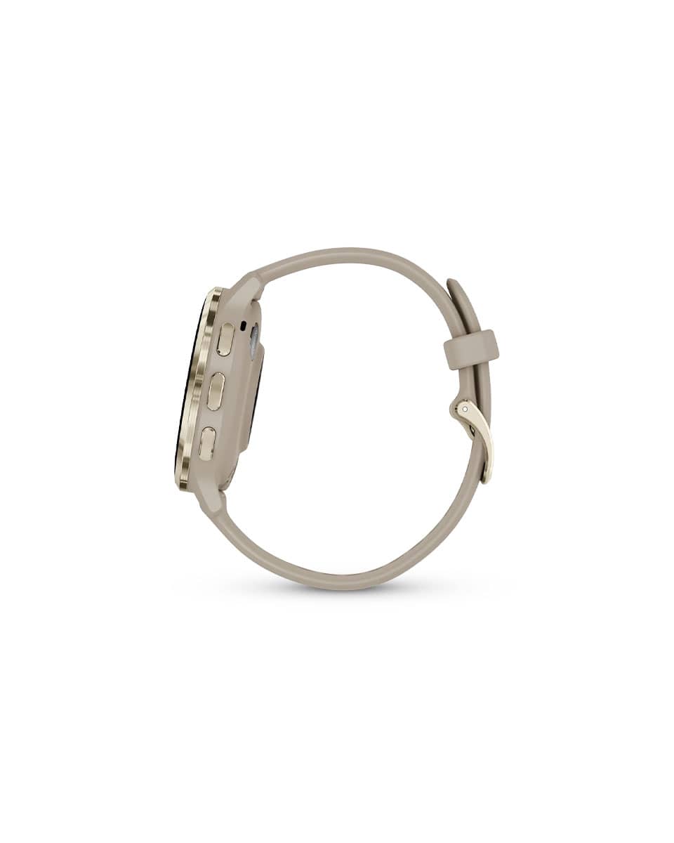 Garmin Venu 3 Watch- 41mm- Soft Gold with French Gray Band Side View
