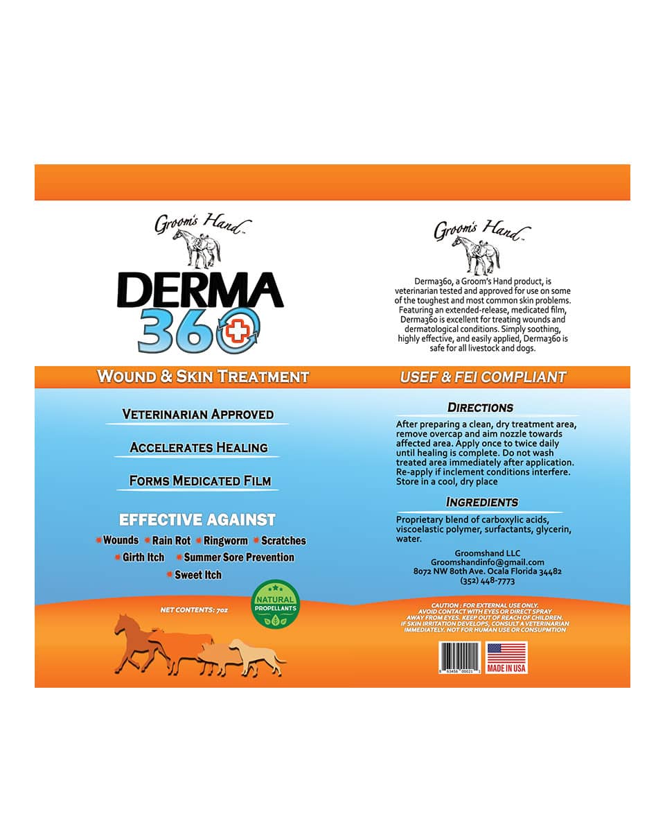 Groom's Hand Derma360 Wound and Skin Treatment for horses