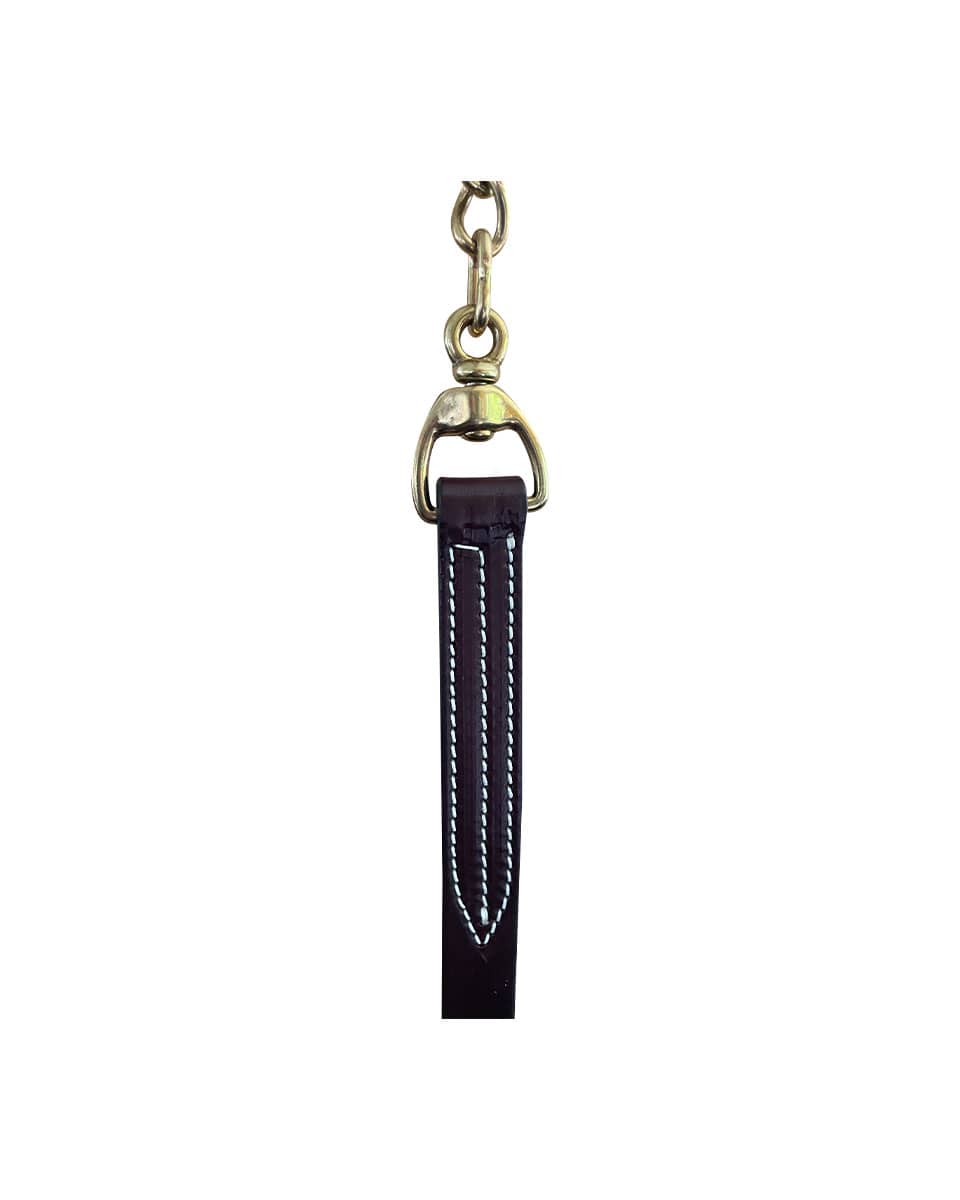 Horse Cents Leather 7ft Show lead with stitching and 30 inch solid brass chain
