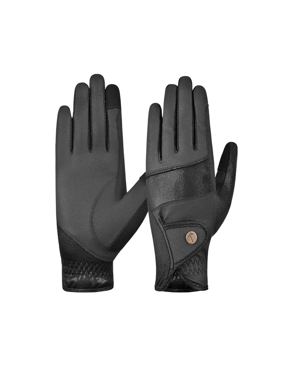 Jake Adams Equestrian Tactiq Model O Black Half Mesh Gloves
