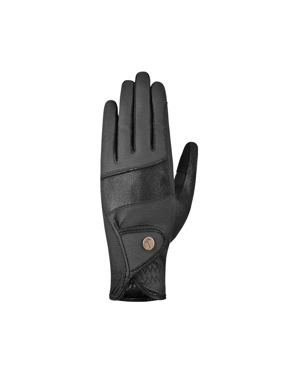 Jake Adams Equestrian Tactiq Model O Black Half Mesh Gloves - Back