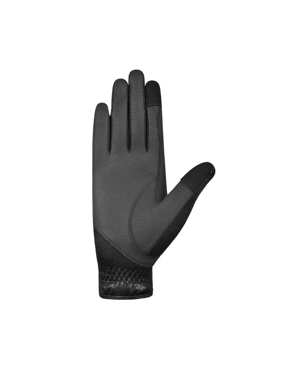 Jake Adams Equestrian Tactiq Model O Black Half Mesh Gloves - Palm
