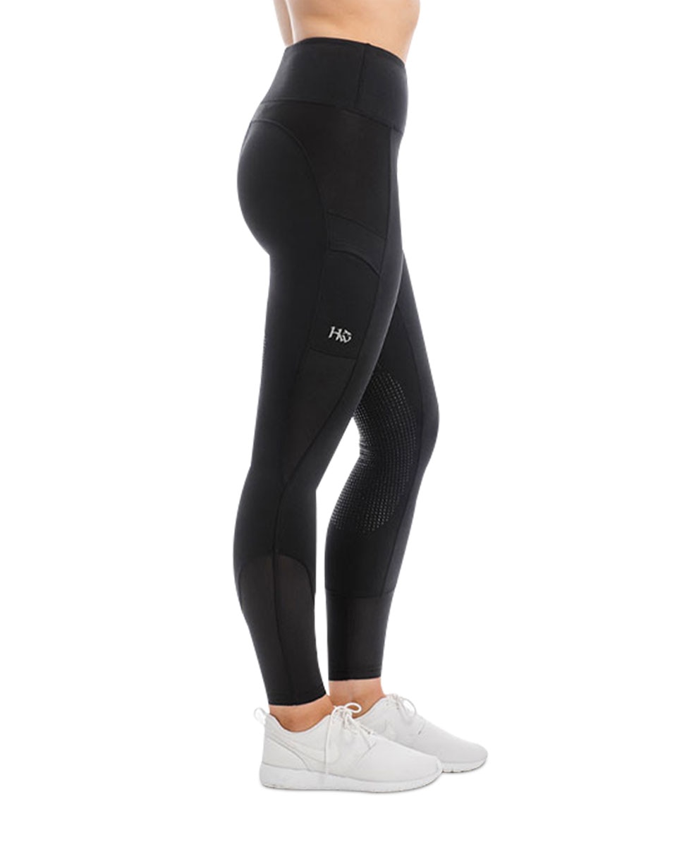 Black Silicon Grip Riding Tights by Horseware