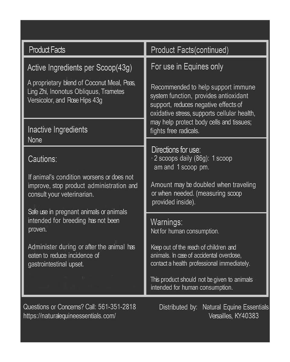 Natural Equine Essentials Immuno Forte Plus Label
