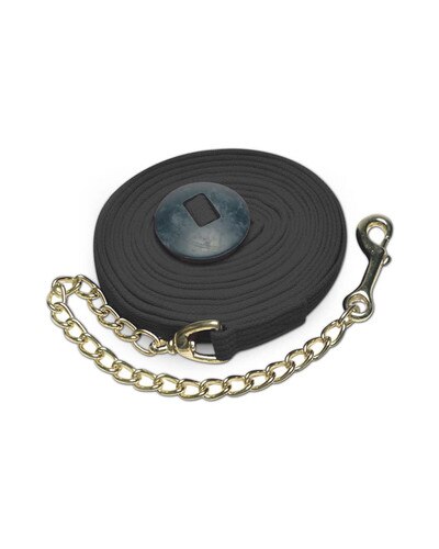 Jack's Manufacturing Cotton Lunge Line with 20 inch Chain - Black