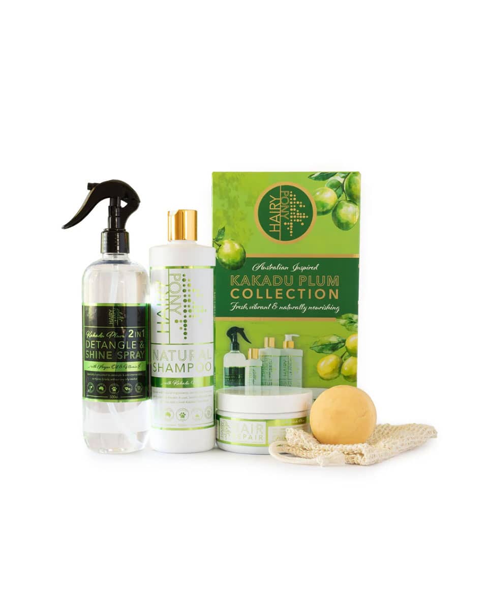 Hairy Pony Kakudu Plum Collection grooming for horses